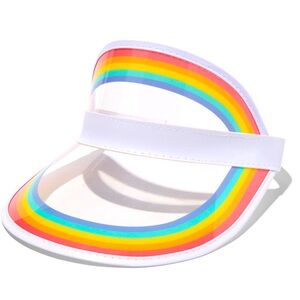 Rainbow Pride Striped Clear Visor - NWT